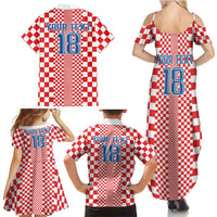 Custom Croatia Football Family Matching Summer Maxi Dress and Hawaiian Shirt Vatreni Hrvatska Sporty Style - Wonder Print Shop