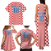 Custom Croatia Football Family Matching Tank Maxi Dress and Hawaiian Shirt Vatreni Hrvatska Sporty Style - Wonder Print Shop