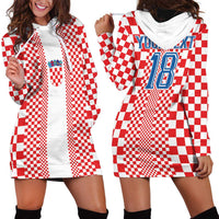 Custom Croatia Football Hoodie Dress Vatreni Hrvatska Sporty Style - Wonder Print Shop
