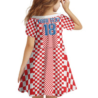 Custom Croatia Football Kid Short Sleeve Dress Vatreni Hrvatska Sporty Style - Wonder Print Shop