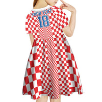 Custom Croatia Football Kid Short Sleeve Dress Vatreni Hrvatska Sporty Style - Wonder Print Shop