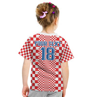 Custom Croatia Football Kid T Shirt Vatreni Hrvatska Sporty Style - Wonder Print Shop