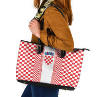 Croatia Football Leather Tote Bag Vatreni Hrvatska Sporty Style - Wonder Print Shop