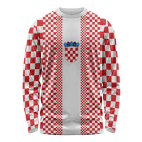 Custom Croatia Football Long Sleeve Shirt Vatreni Hrvatska Sporty Style - Wonder Print Shop