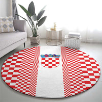 Croatia Football Round Carpet Vatreni Hrvatska Sporty Style - Wonder Print Shop