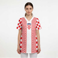 Custom Croatia Football Scrub Top Vatreni Hrvatska Sporty Style - Wonder Print Shop