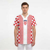 Custom Croatia Football Scrub Top Vatreni Hrvatska Sporty Style - Wonder Print Shop