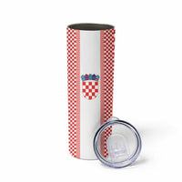 Custom Croatia Football Skinny Tumbler Vatreni Hrvatska Sporty Style - Wonder Print Shop