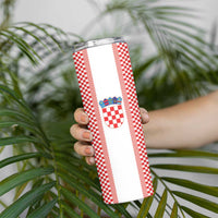 Custom Croatia Football Skinny Tumbler Vatreni Hrvatska Sporty Style - Wonder Print Shop