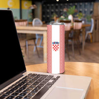 Custom Croatia Football Skinny Tumbler Vatreni Hrvatska Sporty Style - Wonder Print Shop