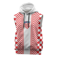 Custom Croatia Football Sleeveless Hoodie Vatreni Hrvatska Sporty Style - Wonder Print Shop