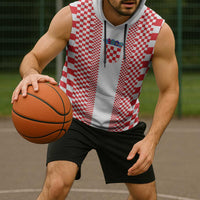 Custom Croatia Football Sleeveless Hoodie Vatreni Hrvatska Sporty Style - Wonder Print Shop