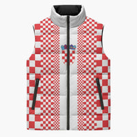 Custom Croatia Football Sleeveless Puffer Jacket Vatreni Hrvatska Sporty Style - Wonder Print Shop