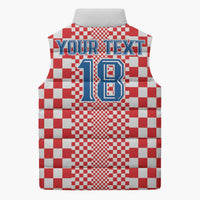 Custom Croatia Football Sleeveless Puffer Jacket Vatreni Hrvatska Sporty Style - Wonder Print Shop