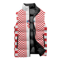 Custom Croatia Football Sleeveless Puffer Jacket Vatreni Hrvatska Sporty Style - Wonder Print Shop