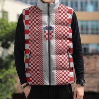 Custom Croatia Football Sleeveless Puffer Jacket Vatreni Hrvatska Sporty Style - Wonder Print Shop