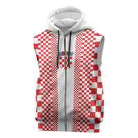 Custom Croatia Football Sleeveless Zip Hoodie Vatreni Hrvatska Sporty Style - Wonder Print Shop