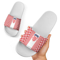 Croatia Football Slide Sandals Vatreni Hrvatska Sporty Style - Wonder Print Shop