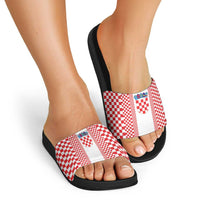 Croatia Football Slide Sandals Vatreni Hrvatska Sporty Style - Wonder Print Shop