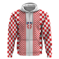 Custom Croatia Football Zip Hoodie Vatreni Hrvatska Sporty Style - Wonder Print Shop