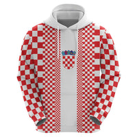Custom Croatia Football Zip Hoodie Vatreni Hrvatska Sporty Style - Wonder Print Shop