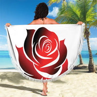 Custom England Rugby Beach Blanket Red Rose Sporty Style - Wonder Print Shop