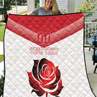 Custom England Rugby Quilt Red Rose Sporty Style - Wonder Print Shop