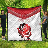 Custom England Rugby Quilt Red Rose Sporty Style - Wonder Print Shop
