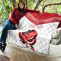 Custom England Rugby Quilt Red Rose Sporty Style - Wonder Print Shop