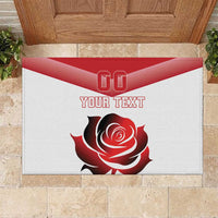 Custom England Rugby Rubber Doormat Red Rose Sporty Style - Wonder Print Shop