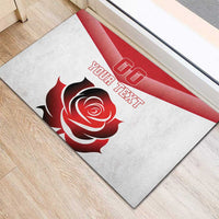 Custom England Rugby Rubber Doormat Red Rose Sporty Style - Wonder Print Shop
