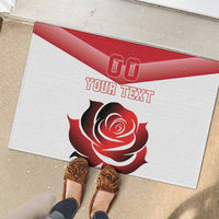 Custom England Rugby Rubber Doormat Red Rose Sporty Style - Wonder Print Shop