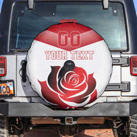 Custom England Rugby Spare Tire Cover Red Rose Sporty Style - Wonder Print Shop