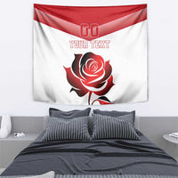 Custom England Rugby Tapestry Red Rose Sporty Style - Wonder Print Shop