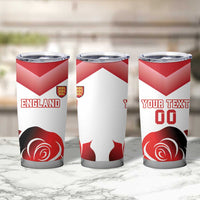 Custom England Rugby Tumbler Cup Red Rose Sporty Style - Wonder Print Shop