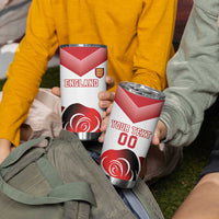 Custom England Rugby Tumbler Cup Red Rose Sporty Style - Wonder Print Shop
