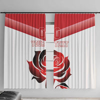Custom England Rugby Window Curtain Red Rose Sporty Style - Wonder Print Shop
