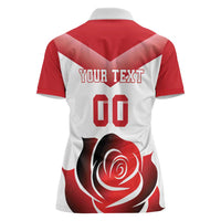 Custom England Rugby Women Polo Shirt Red Rose Sporty Style - Wonder Print Shop