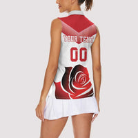 Custom England Rugby Women Sleeveless Polo Shirt Red Rose Sporty Style - Wonder Print Shop