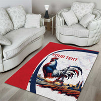Personalized France Area Rug French Rooster With Eiffel Tower - Wonder Print Shop