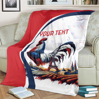 Personalized France Blanket French Rooster With Eiffel Tower
