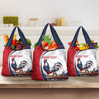Personalized France Grocery Bag French Rooster With Eiffel Tower