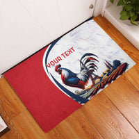 Personalized France Rubber Doormat French Rooster With Eiffel Tower - Wonder Print Shop