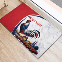 Personalized France Rubber Doormat French Rooster With Eiffel Tower - Wonder Print Shop