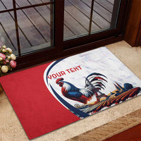 Personalized France Rubber Doormat French Rooster With Eiffel Tower - Wonder Print Shop