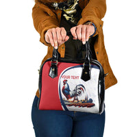 Personalized France Shoulder Handbag French Rooster With Eiffel Tower