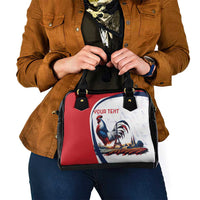 Personalized France Shoulder Handbag French Rooster With Eiffel Tower