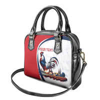 Personalized France Shoulder Handbag French Rooster With Eiffel Tower