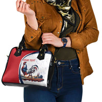 Personalized France Shoulder Handbag French Rooster With Eiffel Tower