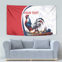 Personalized France Tapestry French Rooster With Eiffel Tower - Wonder Print Shop